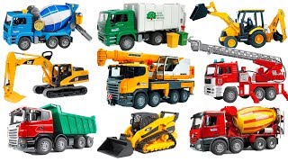 Cars toy BRUDER Construction Vehicles Garbage truck Excavator Mixer Crane Toys For Kids [upl. by Nicolea]