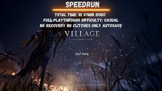 Resident Evil Village Speedrun PC New record  No recovery  Full playthrough  Japanese audio [upl. by Yedoc]