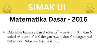 SOLUSI MATDAS SIMAK UI 2016 No4 [upl. by Drabeck]