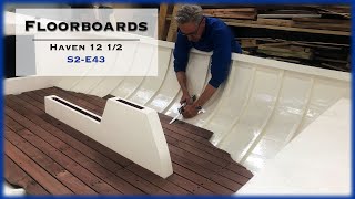 Wooden Boat Building Installing Walnut Floorboards Topside Paint S2E43 [upl. by Syst]