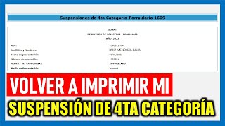 Suspensión de Cuarta Categoría Aprende en 3 minutos Paso a Paso  SUNAT 2022 [upl. by Gesner]