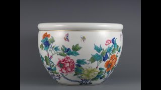 Qing Qianlong Period Famille Rose Peony Pattern Potcollection homedecor handmade [upl. by Nylsirhc]