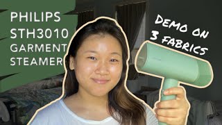 Philips STH3010 Garment Steamer Review amp Demo  Small Foldable Handheld Steamer [upl. by Zandra]