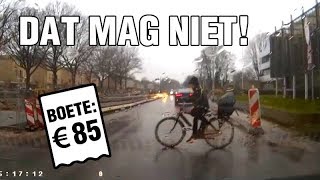 Fietser heeft lak aan voorrangsregels  DAT MAG NIET [upl. by Rosita]