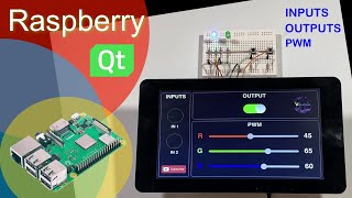 Raspberry Qt QML and GPIO  Inputs Outputs and PWM with WiringPi [upl. by Suivatnad529]