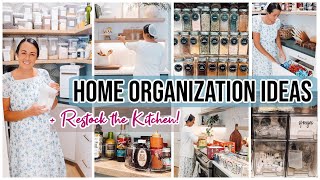 HOME RESET amp ORGANIZATION IDEAS  KITCHEN RESTOCK ASMR  GROCERY HAUL [upl. by Tenahs770]