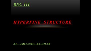 hyperfine structure [upl. by Ikkim]