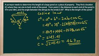 WCLN  Math  COS LAW  EX1 [upl. by Honna]