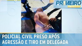 Policial Civil é preso após agredir mulher e balear delegada em briga  Primeiro Impacto 271223 [upl. by Ahsilav920]