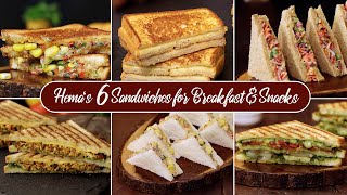 6 Unique Sandwich Combinations  Delicious Sandwich Recipes for Breakfast amp Snacks  Bread Recipes [upl. by Dyolf]