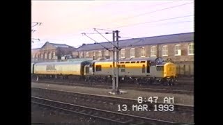 Trains In The 1990s Doncaster 13th March 1993 [upl. by Nilpik]