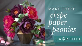 How To Making a Gorgeous Peony Flower with Crepe Paper [upl. by Yann]