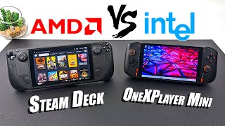 Steam Deck Vs The OneXPlayer Mini Can Intel Beat AMD In This HandHeld PC FaceOff [upl. by Asylla]