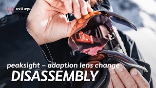 evil eye sports glasses peaksight goggles  adaption lens change  disassembly howto [upl. by Aymer]