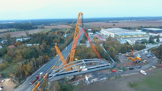 New bridge installation  nadměrný náklad amp jeřáb  heavy transport amp crane  Schwertransport amp Kran [upl. by Marley]