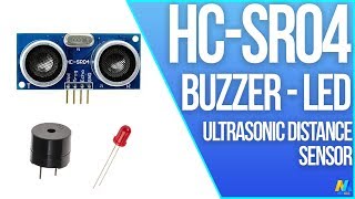 Using Ultrasonic Distance Sensor HCSR04 with Buzzer LED and Arduino [upl. by Naujik]