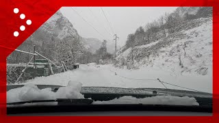 Valtournenche ambiente innevato camera car tra AnteySaintAndré e Cervinia [upl. by Grier729]