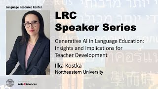 Ilka Kostka  Generative AI in Language Education Insights and Implications for Teacher Development [upl. by Borrell542]