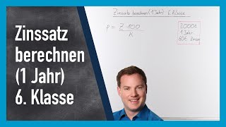 Zinssatz berechnen EINFACHES Beispiel 6 Klasse [upl. by Adnahs]