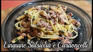 Pasta super goduriosa  Linguine con Salsiccia e Funghi Cardoncelli by ChefJasonznc [upl. by Odelet]