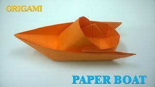 How to make a Paper Boat Origami Tutorial canoe [upl. by Asilanom]