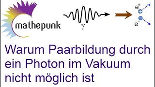 Warum Paarbildung durch ein Photon im Vakuum nicht möglich ist [upl. by Trevor]