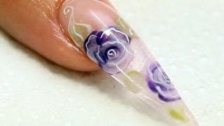 Rose 3D Encapsulée dans Ongle Acrylique Tutoriel par Naio Nails [upl. by Doownel]