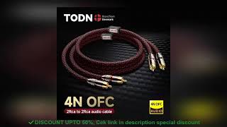 TODN 1 pair RCA audio cable 2 RCA to 2 RCA Interconnect Cables HIFI Stereo 4N OFC Male to Review [upl. by Cristina]