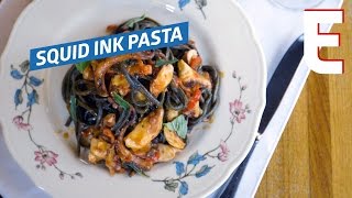 Squid Ink Pasta Made From Scratch — Snack Break [upl. by Garrett649]