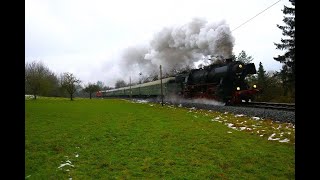 Nikolaus Fahrten Historische Eisenbahn Frankfurt 52 4867 mit Sonderzug rund um Wiesbaden [upl. by Eelrac]