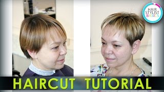 Haircut Tutorial Womens Short Haircut Короткая женская стрижка [upl. by Mayyahk]