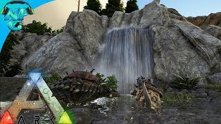 World War ARK  2 Men 1 Base Raid the Hidden Waterfall Cave on Ragnarok E2 ARK Survival Evolved [upl. by Rolyt581]