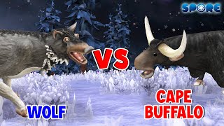 Wolf vs Cape Buffalo  Carnivore Animal vs Herbivore Animal S1E9  SPORE [upl. by Aham]