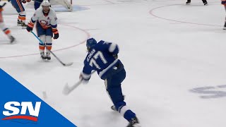 Victor Hedman Blasts Perfectly Placed Slap Shot Past Semyon Varlamov [upl. by Yldarb]