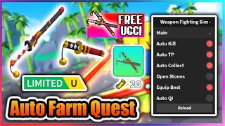 UGC LIMITED Weapon Fighting Simulator Script  Auto Farm Duo Katana [upl. by Eenafit]