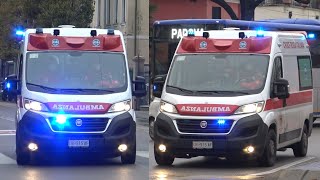 WAIL SIREN Ambulanza Croce Rossa Padova in emergenza  Italian ambulance responding code 3 [upl. by Halueb]