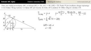 Zad 103 Zadanie maturalne za 6 pkt z geometrii  nietypowe a przydatne wzory i fakty [upl. by Ekyt]