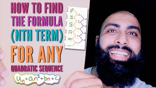 How to find the nth term formula for any Quadratic Sequence  Beard Squared [upl. by Walther]