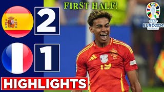 Spain  France 21 First half HIGHLIGHTS amp all goals  Euro 2024 [upl. by Mingche]