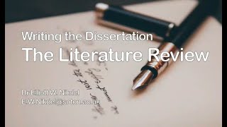 Writing the Dissertation  The Literature Review [upl. by Dexter]