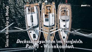 Deckssalonyachten im Vergleich – Part 1 Wohnkomfort  Sirius vs Nordship vs Moody [upl. by Wehttan]