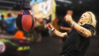 Head Butting a Punching Machine at Vidcon [upl. by Crutcher]