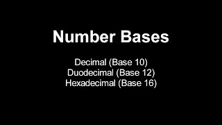 Number Bases [upl. by Lekym]