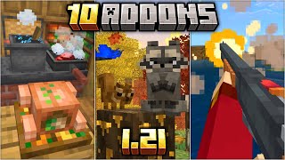 TOP 10 ADDONS PARA MINECRAFT PE 121 Bedrock [upl. by Lorette]