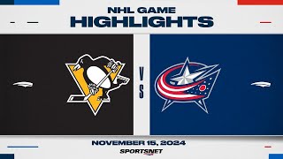 NHL Highlights  Penguins vs Blue Jackets  November 15 2024 [upl. by Halika604]