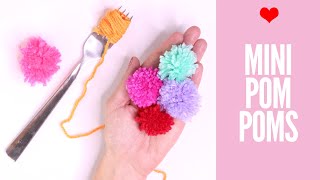 Super Easy Pom Pom Heart Making with Fork  Amazing Craft Ideas with Wool  How to Make Yarn Heart [upl. by Batsheva]