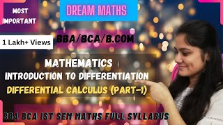 Introduction to differentiationhow to find derivativesBBA Maths BCA MathsBCOM Maths [upl. by Budworth]