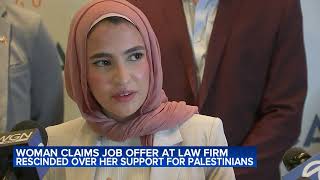 Woman claims Chicago law firm rescinded job offer over her support for Palestinians [upl. by Boru]