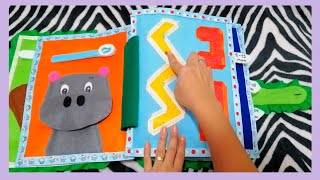 Libro sensorial para niños y niñas de 6 meses a 3 años  Texturas animales números motricidad [upl. by Krys]