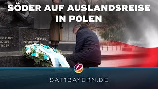 Ministerpräsident auf Auslandsreise in Polen Söder gedenkt NaziOpfer [upl. by Ahseet]